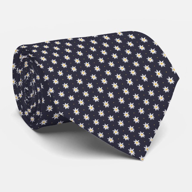 Elegant Edelweiss Neck Tie (Rolled)