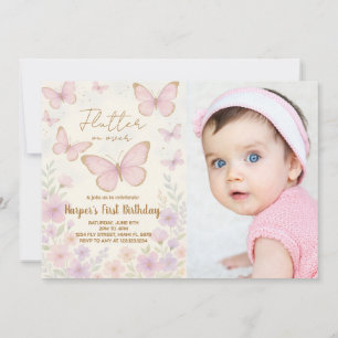 Elegant Editable Butterfly Birthday Invitation