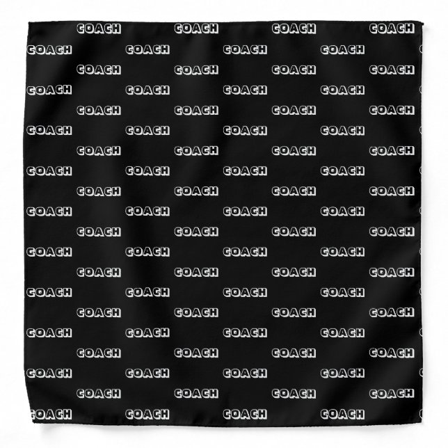 Elegant editable coach text in black and white bandana (Front)