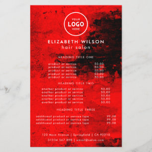 Elegant Editable Hair & Beauty Salon Menu Card Flyer