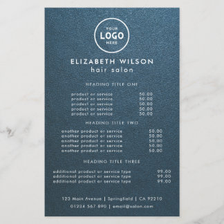 Elegant Editable Hair & Beauty Salon Menu Card Flyer