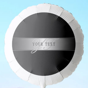 Elegant Editable Monogram Script Writing   Black Balloon