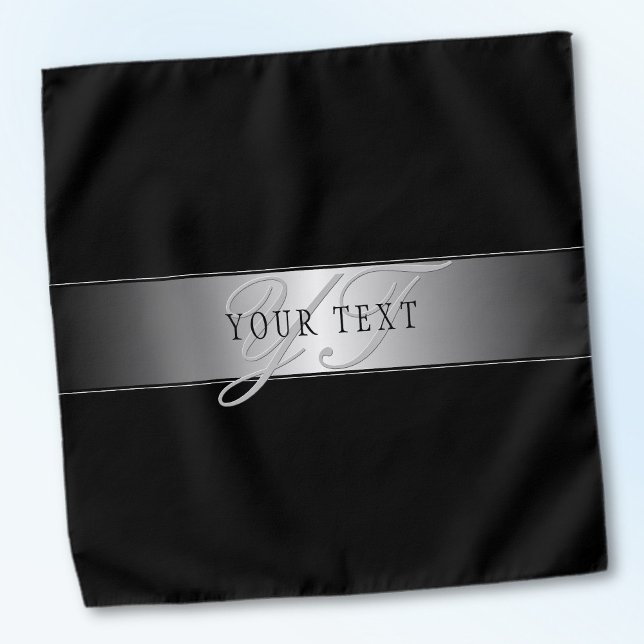 Elegant Editable Monogram Script Writing | Black Bandana (Creator Uploaded)