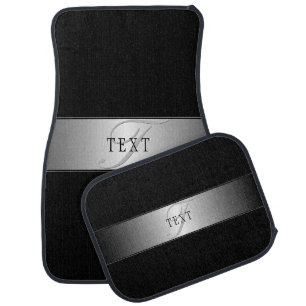 Elegant Editable Monogram Script Writing   Black Car Floor Mat