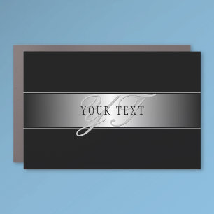 Elegant Editable Monogram Script Writing   Black Car Magnet