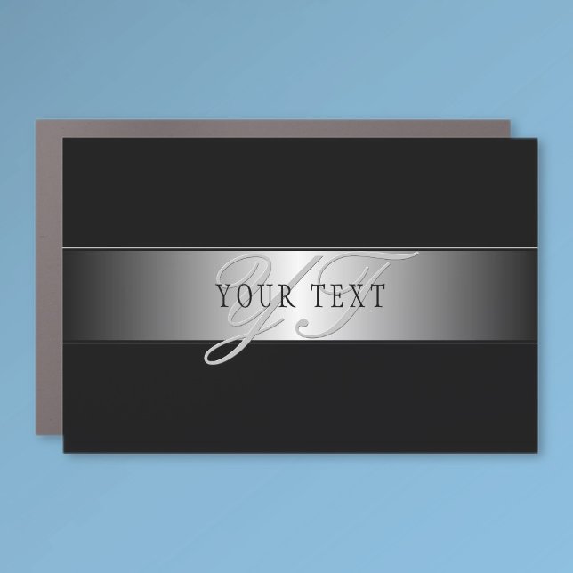 Elegant Editable Monogram Script Writing | Black Car Magnet (Creator Uploaded)