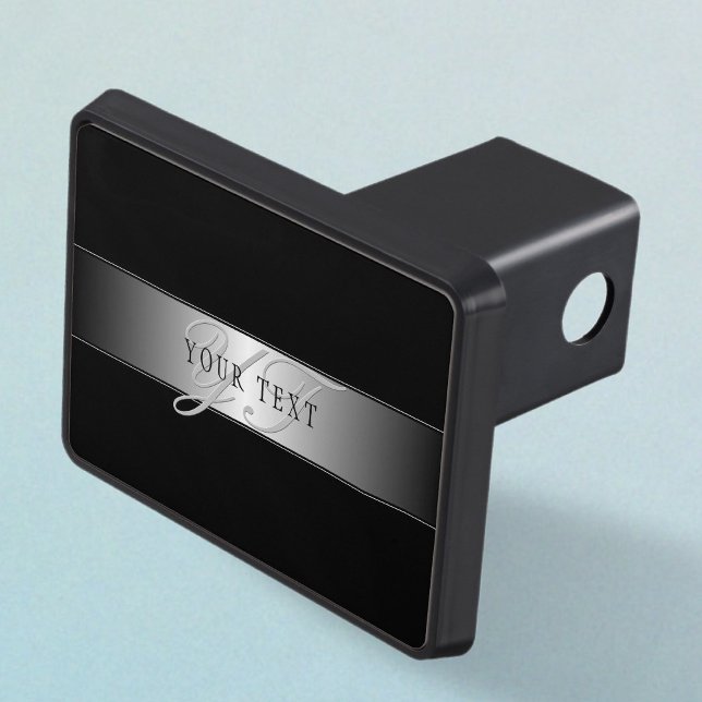 Elegant Editable Monogram Script Writing | Black Hitch Cover (Creator Uploaded)