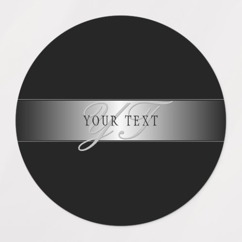 Elegant Editable Monogram Script Writing  Black Labels