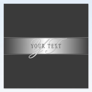 Elegant Editable Monogram Script Writing   Black Sticker