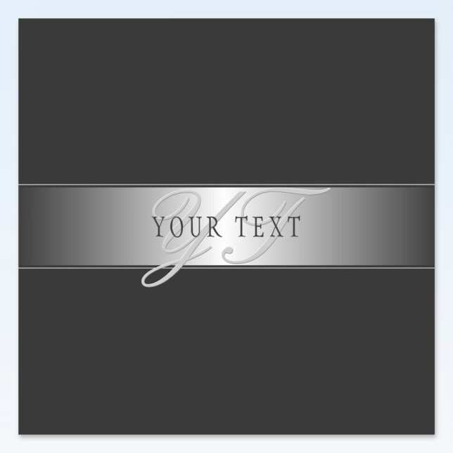 Elegant Editable Monogram Script Writing | Black Sticker (Creator Uploaded)