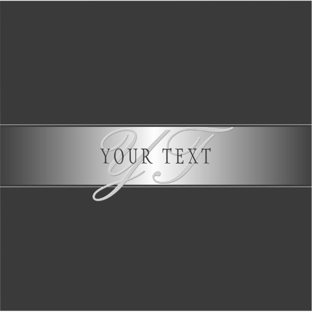 Elegant Editable Monogram Script Writing | Black Sticker (Front)