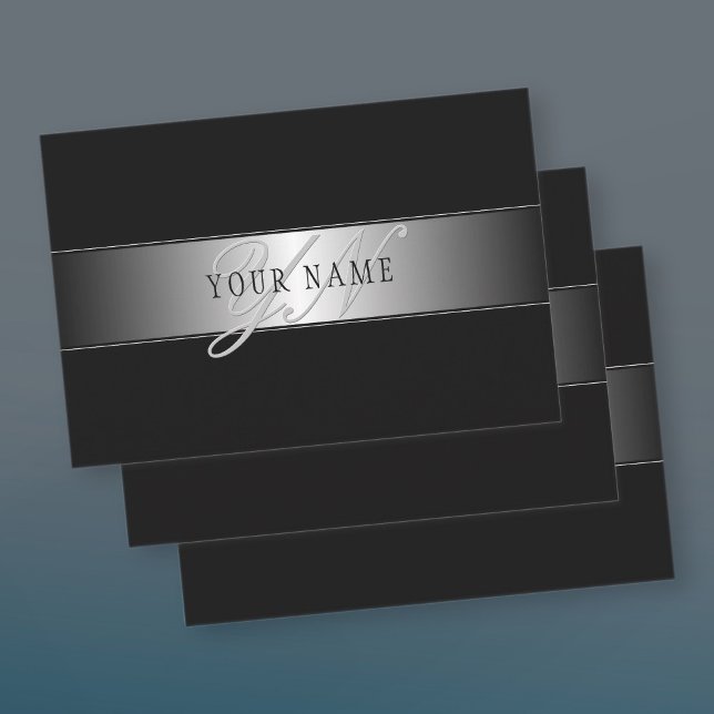 Elegant Editable Monogram Script Writing | Black Wrapping Paper Sheets (Creator Uploaded)