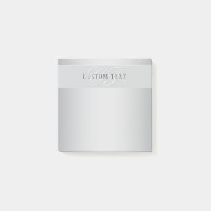 Elegant Editable Monogram Script Writing Grey Post-it Notes