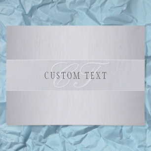Elegant Editable Monogram Script Writing   Grey Tissue Paper