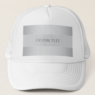 Elegant Editable Monogram Script Writing   Grey Trucker Hat