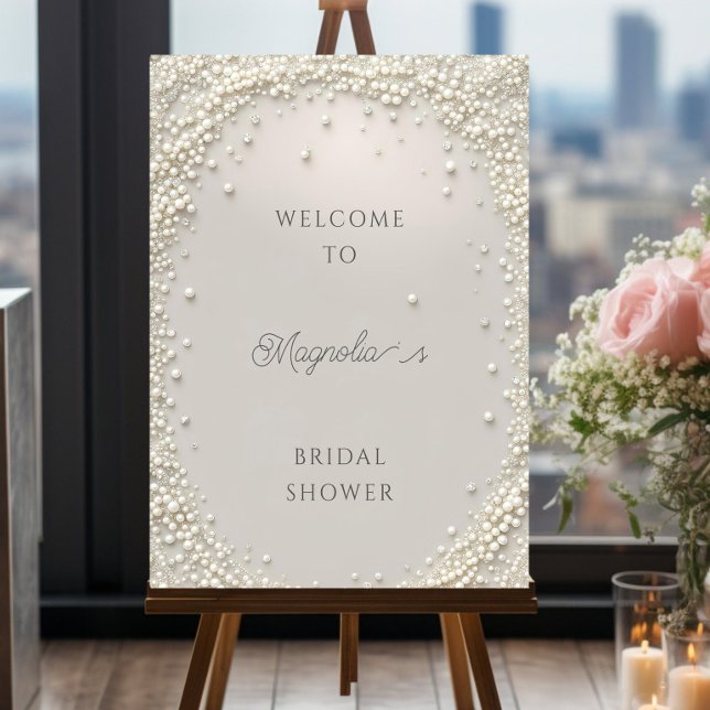 Elegant Editable Pastel Blush Sign Pearl Diamonds (Creator Uploaded)