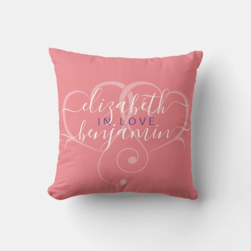 Elegant Editable Simple Heart Design Throw Pillow