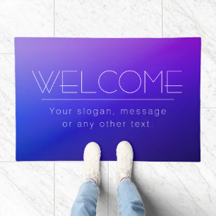 Elegant Editable Text & Modern Fading Purple Color Doormat
