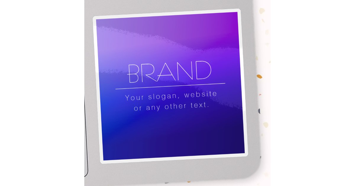 Elegant Editable Text & Modern Fading Purple Color Sticker | Zazzle