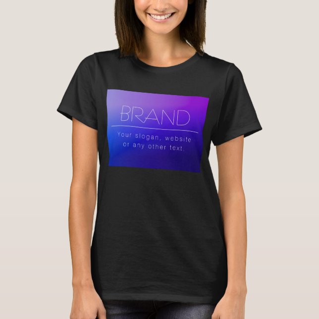 Elegant Editable Text & Modern Fading Purple Color T-Shirt (Front)