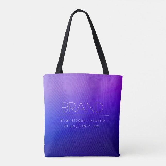 Elegant Editable Text & Modern Fading Purple Color Tote Bag (Back)