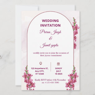 Elegant Editable Wedding Invitation   Modern Flora