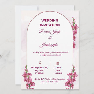 Elegant Editable Wedding Invitation | Modern Flora