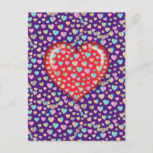 Elegant Editibale Simple Heart Design Postcard