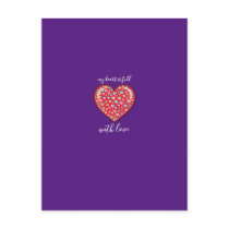 Elegant Editibale Simple Heart Design Postcard