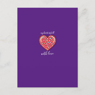 Elegant Editibale Simple Heart Design Postcard