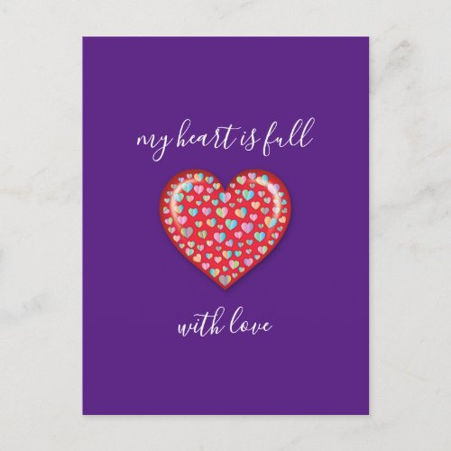 Elegant Editibale Simple Heart Design Postcard