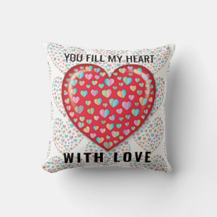 Elegant Editibale Simple Heart Design Throw Pillow