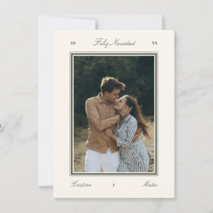 Elegant Editorial Feliz Navidad Christmas Photo Holiday Card