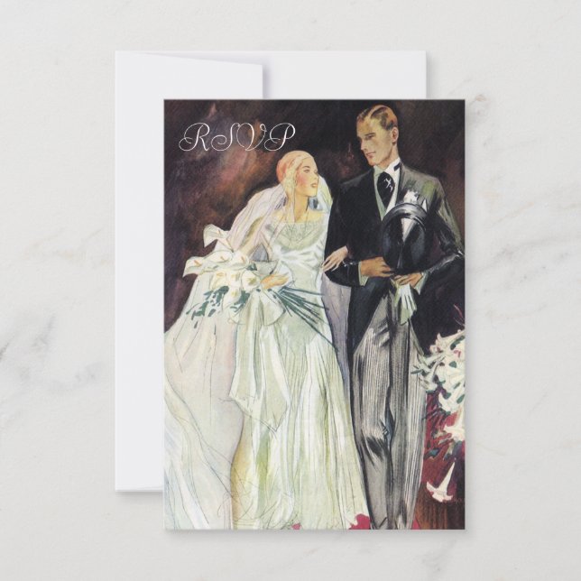 Elegant Edwardian Wedding Rsvp (Front)
