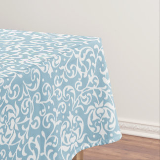Elegant Eggshell Blue Tudor Gardens Floral Damask Tablecloth