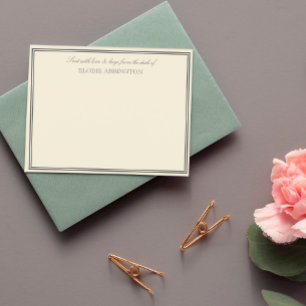 Elegant Eggshell Sent With Love & Hugs Note Card