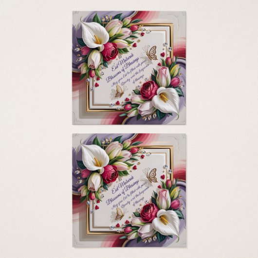 Elegant Eid Al Adha Greeting Card with White Calla (Front & Back)