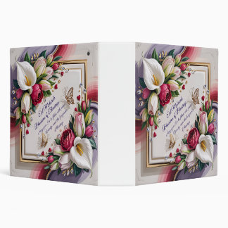 Elegant Eid Al Adha Greeting Card with White Calla 3 Ring Binder