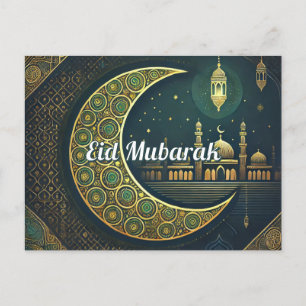 Elegant Eid al-Fitr Postcard Eid Mubarak Holiday