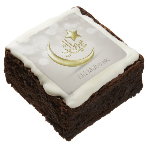 Elegant Eid Mubarak Gold Moon Star _ Brownies