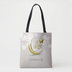 Elegant Eid Mubarak Gold Moon Star - Tote Bag