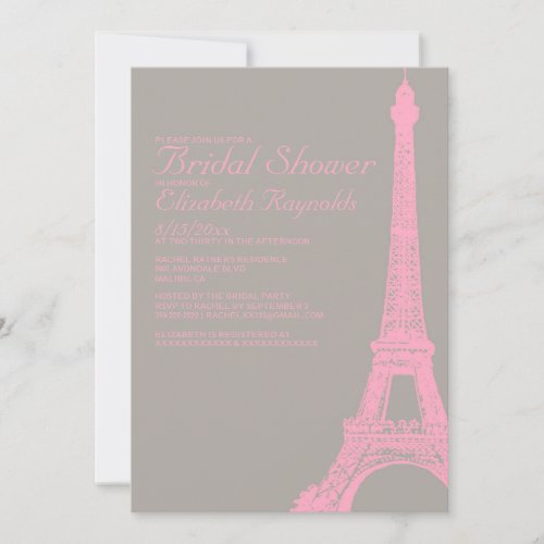 Elegant Eiffel Tower Bridal Shower Invitations