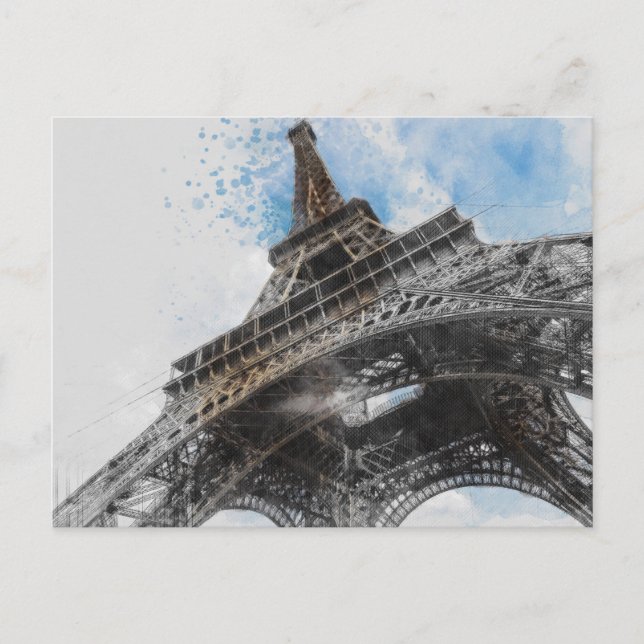 Elegant Eiffel Tower Paris Postcard – French  (Front)