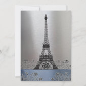 Elegant Eiffel Tower Paris Quinceanera Invitation (Back)