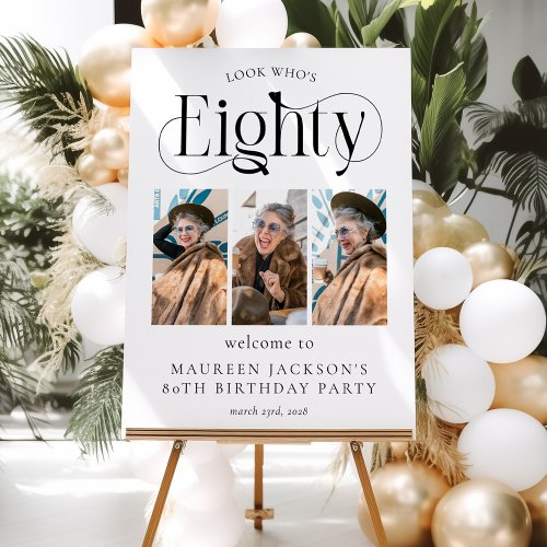 Elegant EIGHTY 3 photo collage 80th Birthday