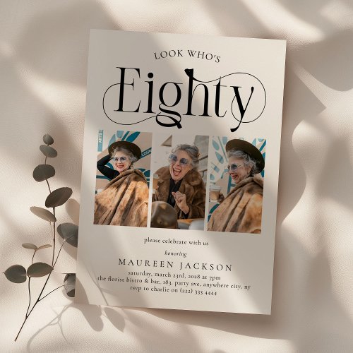 Elegant EIGHTY 3 photo collage 80th Birthday