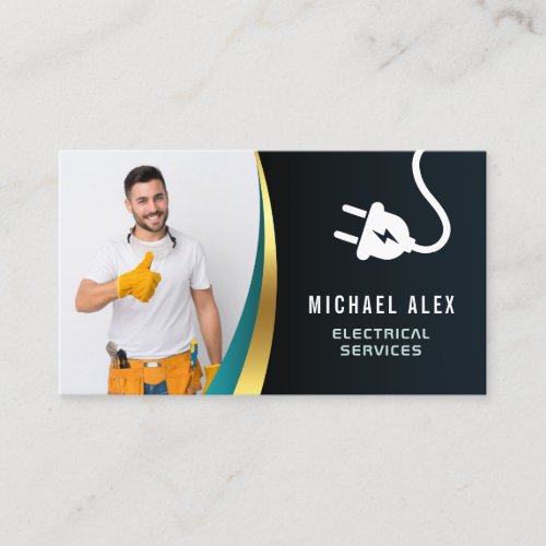 elegant electrician business card