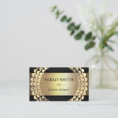 Elegant Element / Golden Foil Flake Pattern Business Card (Standing Front)