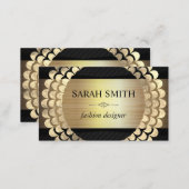 Elegant Element / Golden Foil Flake Pattern Business Card (Front/Back)