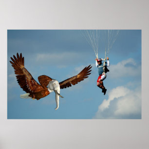 Elegant Elephant Eagle Poster